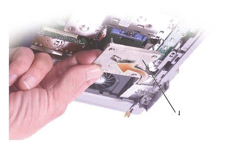 マイクロプロセッササーマル冷却アセンブリをシステム基板に固定している 1 ~ 4 とラベル表示された 4 本の固定ネジを順番に緩めます