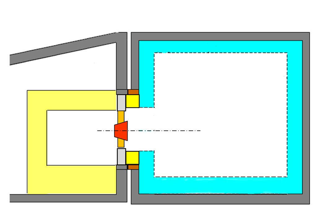 .4. スピーカユニットによる加振実験スピーカユニットだけの特性を測定するためには 直接音だけが存在し 反射音や騒音の存在しない部屋が必要である その理想の空間として無響室を使用することになる 本研究では JIS Z 873 に決められた規格に準じて残響室及び無響室において測定を行う その概略は図 -17 に示すように 左側の残響室と右側にある無響室の つの部屋から構成される