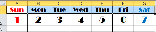 3 同 様 に 祝 日 のセルも[Ctrl]を 押 しながら 選 択 します (3.5.7.9.11 行 目 を 選 ぶ) フォントサイズを[8pt]にし フォントの 色 を[ 赤 ]に 設 定 します これで 一 度 に 12 月 までのシートに 祝 日 のフォントサイズ 色 の 変 更 が 出 来 ました 6.