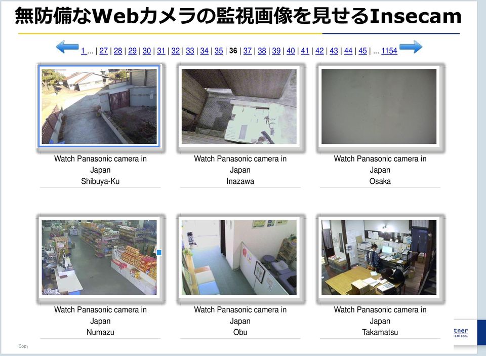 .. 1154 Watch Panasonic camera in Japan Shibuya-Ku Watch Panasonic camera in Japan Inazawa