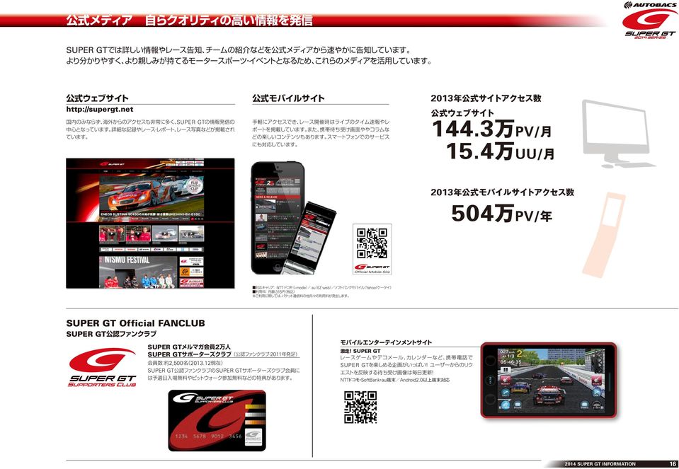 315 SUPER GT Official FANCLUB SUPER GT 公 認 ファンクラブ SUPER GTメルマガ 会 員 2 万 人 SUPER GTサポーターズクラブ 2011