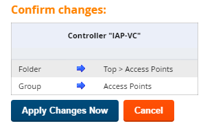 (5) Apply Change Now をクリックします (6) 仮 想 コントローラだけではなく 管 理 されているすべての Instant AP が