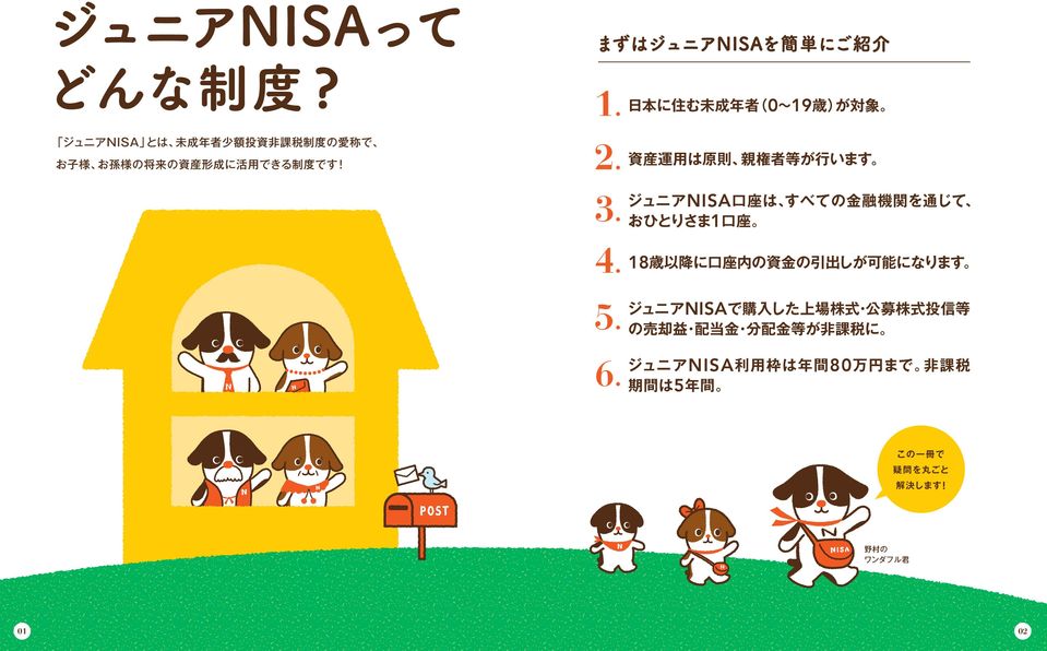 18 日本に住む未成年者 0 19歳 が対象 資産運用は原則 親権者等が行います すべての金融機関を通じて ジュニア NISA 口座は おひとりさま1口座