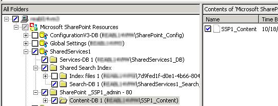 第 6 章 SharePoint Server SharePoint Foundation Windows SharePoint Services のバックアップおよびリストアの実行 SharePoint Server SharePoint Foundation Windows SharePoint Services のリストア 93 [ すべてのフォルダ (All Folders)] ペインで