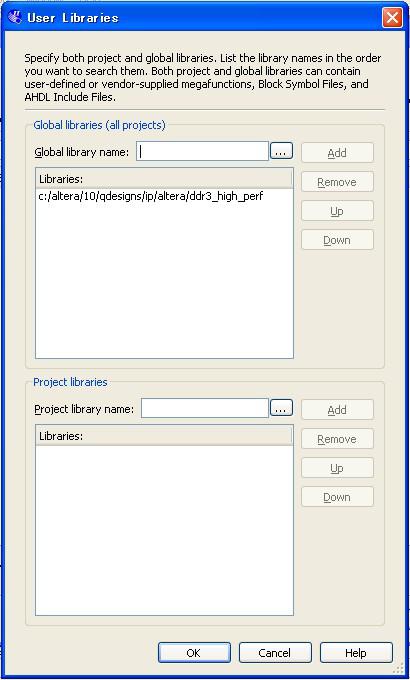 Global libraries (all projects) に設定します ユーザ ライブラリの指定