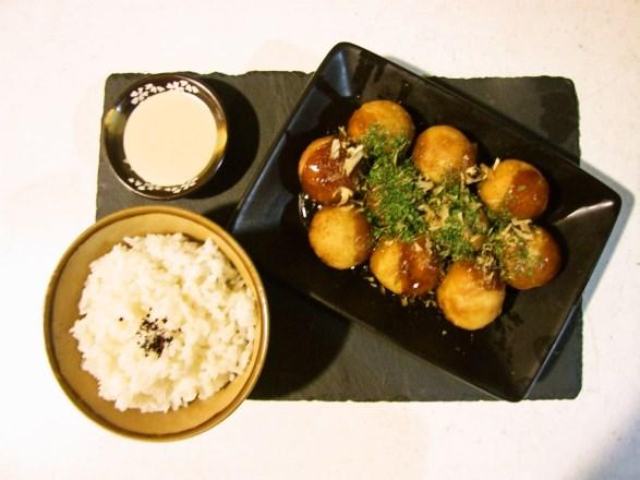 Assortiment de takoyaki,