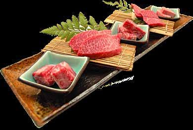 The distinctive Wagyu beef is particularly selected and prepared by Rengaya's