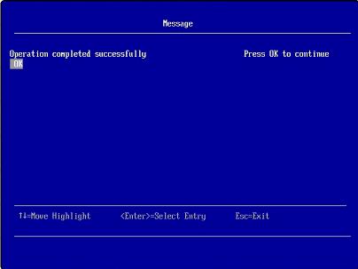 以上で LSI SAS2004 コントローラの構成は終了です <ESC> キーを数回押して UEFI の Setup Utility を終了します 12. の手順後 6.