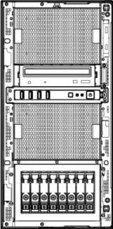 OVERVIEW PE ProLiant ML350p Gen8 ストレージベイ 標準時 オプションのドライブケージ 1 基搭載時 2 基搭載時 A A C B A 9 10 11 12 13 14 15 16 17 18 19 20 21 22 23 24 A 9 10 11 12 13 14 15 16 B C 17~24 9~16 ドライブケージ ( オプション ) SCSI DAT