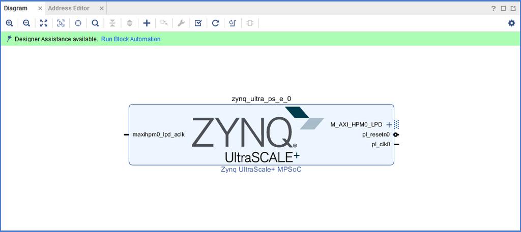 第 2 章 : Zynq UltraScale+ MPSoC プロセッシングシステムのコンフィギュレーション 2. [Create Block Design] ダイアログボックスで次のように選択します ウィザード画面 システムプロパティ 設定または使用するコマンド Create Block Design Design name edt_zcu102 3.
