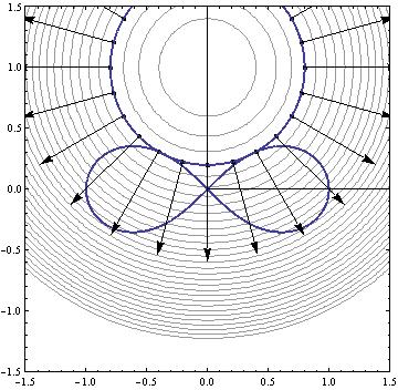 平成 年 月 7 日 ( 土 第 75 回数学教育実践研究会アスティ 45 ビル F セミナールーム g xy, = を t xy 平面上のレミニスケート曲線 平面ベクトル g ar ( df ( x, y = ( x, y, ( x, y を勾配ベクトル 等高線
