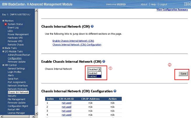 3. 1.Enable Chasis Internal Network(CIN) で