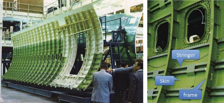69 a) Boeing 767 s fuselage with stringers, frames and skins b) Manufacturing process of taper-rolled stringer Fig.