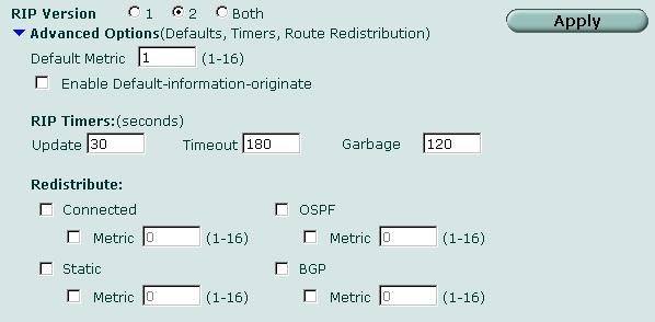 RIP ルータ - ダイナミック 削除アイコンと編集アイコン [Passive] RIP 詳細設定オプションの選択 このインタフェース上で RIP ブロードキャストをブロックする場合に選択します RIP ネットワークエントリまたは RIP インタフェース定義を削除または編集します RIP 詳細設定オプションを使用すると RIP タイマの設定を指定したり FortiGate ユニットが RIP