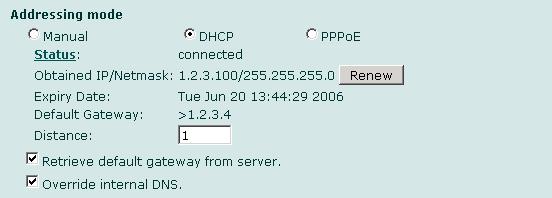 インタフェース システム - ネットワーク 6 必要に応じて 他のインタフェースオプションを設定します 7 [OK] を選択します インタフェース上での DHCP の設定 DHCP を使用するようにインタフェースを設定した場合 FortiGate ユニットは DHCP 要求を自動的にブロードキャストします このインタフェースには IP アドレスとオプションのDNSサーバアドレス