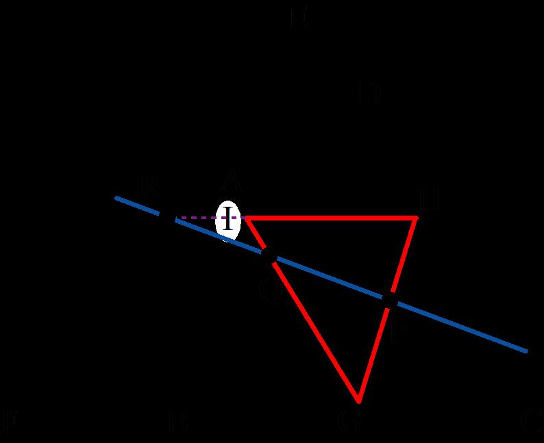 ニュートンの定理の証明 ( 方針 ) BC の中点を G GP と CE の交点を H GQ と BE との交点を I とする 3 点 H, I, R がそれぞれ CE, BE, FE