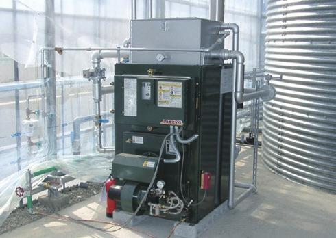 オプション 空間暖房 設置事例 水耕トマト栽培 大型ハウスボイラ 熱出力116kW を使用して 養液タンク かん水タンクを 加温