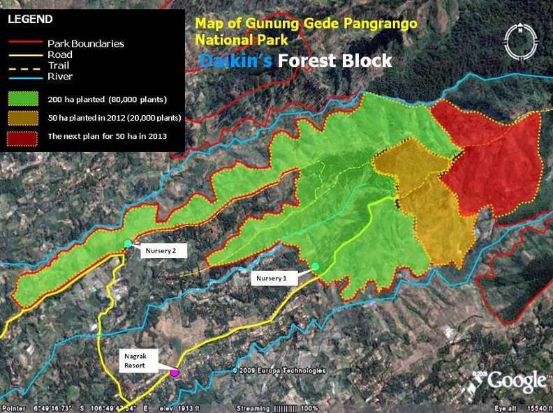 図 1. グヌングデ パングランゴ国立公園におけるグリーンウォールプロジェクト対象地 1.