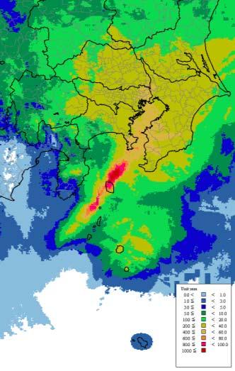 ミリを超える雨を解析した 解析雨量 (2013 年