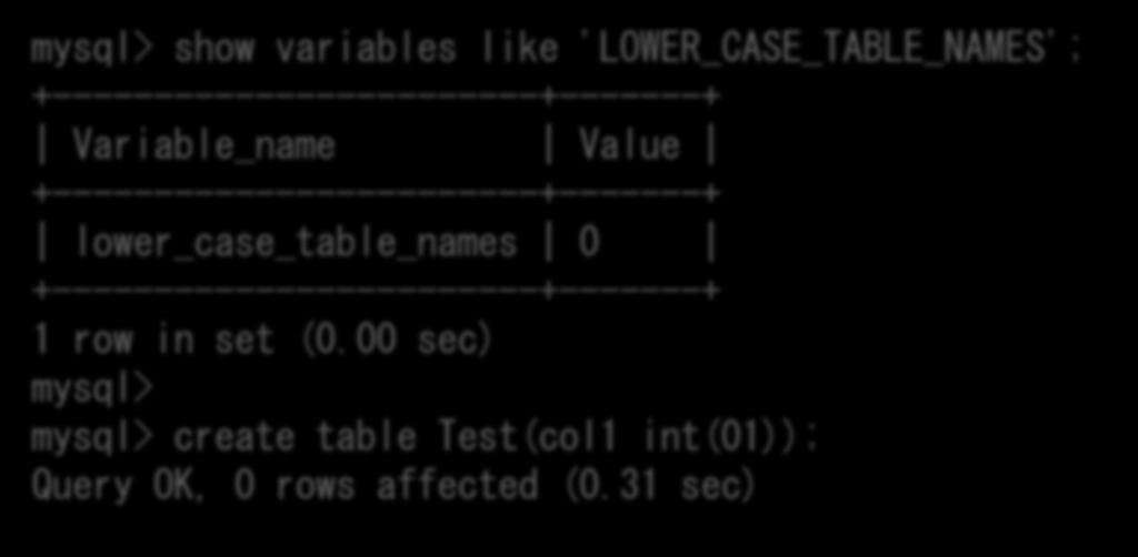 A2:MySQL アーキテクチャ 右にある実行履歴を確認してください 作成されるテーブルの名前は 次のうちどれですか?1 つ選択してください 1. TEST 2. test 3. Test 4.