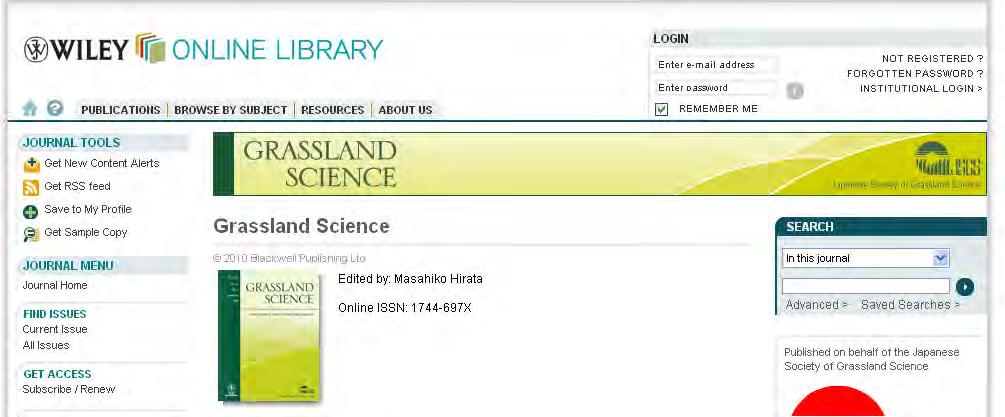 オンライン版 Grassland Science を読む URL: http://wileyonlinelibrary.