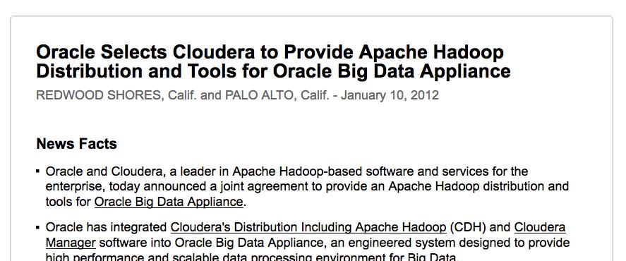Hadoop は Cloudera ディストリビューションを採用 Cloudera s Distribution Including Apache