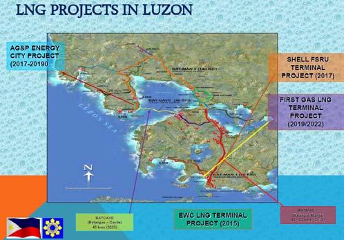 国別 LNG 基地建設状況 ~ フィリピン ~ 現在 Luzon 島に少なくとも 3 件の LNG 受入基地の建設計画 Pagbilao LNG 受入基地