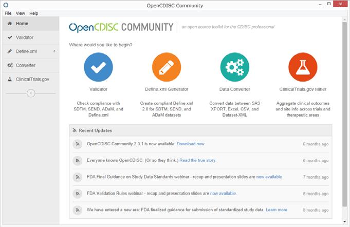 OpenCDISC Validator CDISC 形式のデータのバリデーションツール (http://www.opencdisc.