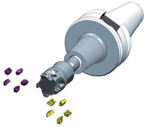 pocket design and D-shaped cutting edge enables high-efficient machining of even small