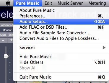 Pure Music (Mac OS) 下記の設定は Pure Music 1.