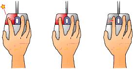) を操作して アイコンまたはウィンドウへ矢印を移動させ マウスの左側ボタンを 1 回または 2 回押して指示を出します