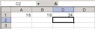 (5) 数式にセルの番地 ( アドレス ) を使う ( 足し算 ) (4) で説明したように セルの中に数値と計算式を入れることにより 計算ができます この数式には セルの番地 ( セルの位置を示す列と行の番号を合わせたもの ) も使用できます これを セル参照 と言い数式は参照先のセルの値を用いて計算します 参照先のセルの値を修正すると 計算結果も自動的に修正されます 1 セル A1 に 16