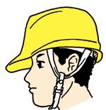 前後からの衝撃による保護帽のズレ 脱落を防ぐため あごひもを耳ひもに固定した脱げ防止機能付きの保護帽もある ココ 1