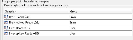 をクリック 右クリックし 各サンプルがどのグループに属するかを指定 5.