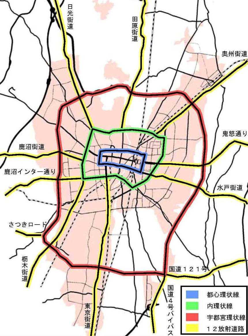 1. 宇都宮市の特徴 (1) 自転車利用に適したまち ( 都市構造等 ) 市街地を中心に広がる平坦地