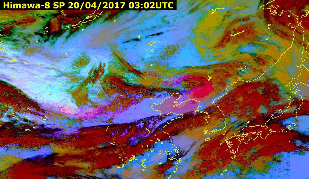 03 UTC 2017-04-21 03 UTC 華北 朝鮮半島北部付近の黄砂と