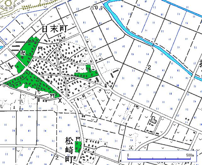 写真撮影位置方向図 2( 石川県小松市日末町 松崎町 ) は写真を撮影した方向