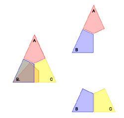 角をそれぞれ表示します また 3つの三角形が現れ それぞれの角の大きさを比較し