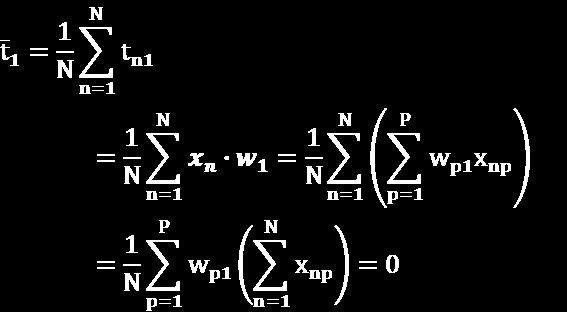 主成分の導出 ここで 第 1 主成分得点の平均値 を計算してみると ここで 第 1 主成分 z