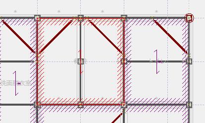 8 バルコニー 階段の根太の確認 床などの鉛直荷重を柱 梁に伝達するためには 根太 ( 荷重方向 ) の入力が必要です データを読み込むと バルコニーと階段領域には根太荷重が入力されます 入力された根太荷重を確認しましょう バルコニーバルコニーの床荷重を柱