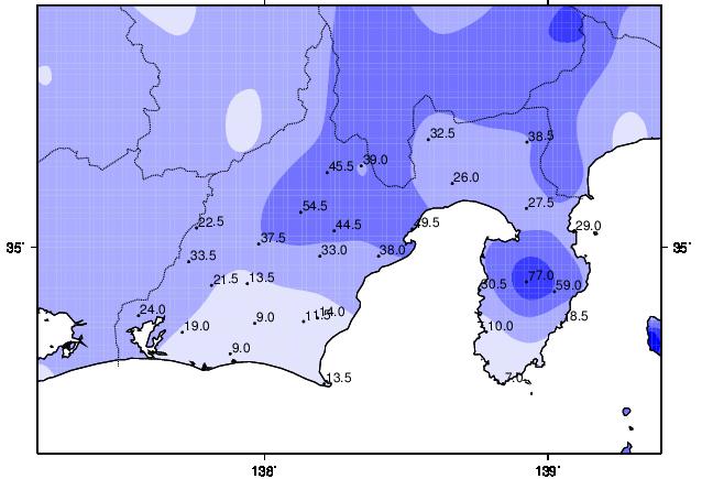 気温と露点との差が3 以下の領域 3 降水の状況 (1)2 月 8 日