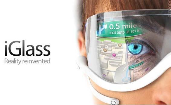 Google Project Glass(2012) Apple iglass(2012) - カメラとヘッドマウントディスプレイで構成された AR( 拡張現実 ) アプリケーション - カメラに写りこんだ人物の名前, 所属組織や役職を,