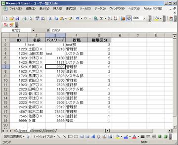(1) ファイル出力ユーザ情報の一覧を EXCEL ファイル出力します 1)[ ファイル出力 ] をします 2) ファイルのダウンロード