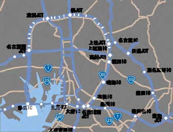 高速道路の混雑緩和 交通量の増減と同調し 名二環と並行する東名高速道路 ( 名古屋 IC~ 豊田 JCT) 及び名古屋高速 3 号大高線では 1 日当たりの延べ渋滞時間がに比べ減少しています 7 月に比べ 9 月の渋滞時間は増加していますが 9 月上旬 中旬に中部地方を襲った台風 12 号 15