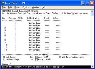 4.7.9.d. Guest/Default VLAN の設定 (Guest/Default VLAN Configuration Menu) 802.