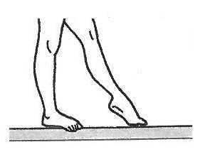 足の指で平均台をつかむようにする つま先はやや開く 組み合わせと演技構成例 1 片手支持跳び上がり 伸身跳び 片足水平バランス