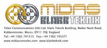 Telex Communications (UK) Ltd (Klark Teknik Building, Walter Nash Road, Kidderminster, Worcestershire, DY11 7HJ) / (s) Siena 115V AC 2.2A 50/60Hz 230V AC 1.