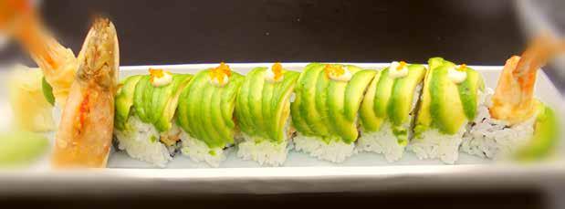 158 EBI TEN ROLL $20 Prawn tempura roll sushi.