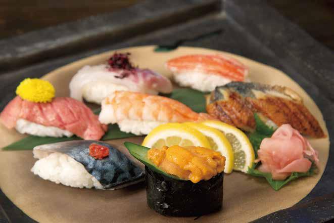 Sushi Nigirizushi consists of small oval-shaped