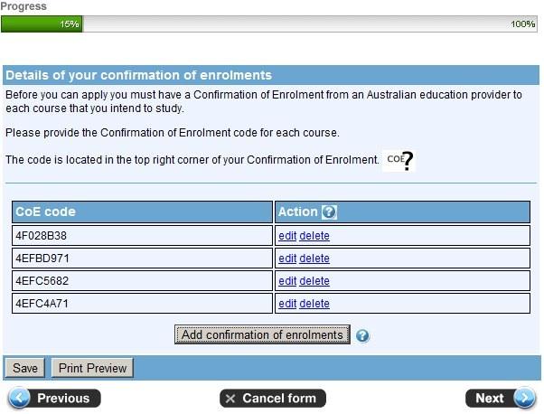 DETAILS OF YOUR CONFIRMATION OF ENROLMENTS COE